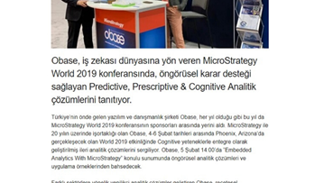 Obase, MicroStrategy World 2019 Konferansında.