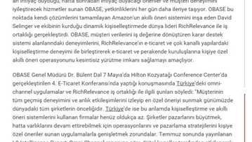 Obase, Richrelevance Ile Iş Ortaklığı Yaptı